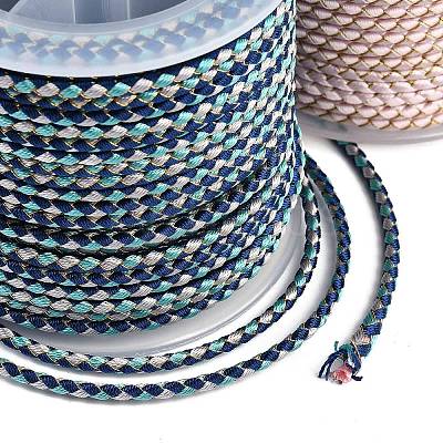 11M Polyester Braided Cord with Cotton Core & Metallic Thread OCOR-Z006-01-16-1