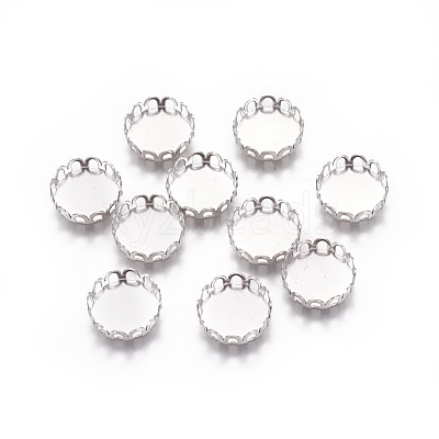 Tarnish Resistant 316 Surgical Stainless Steel Lace Edge Bezel Cups X-STAS-I118-07P-01-1