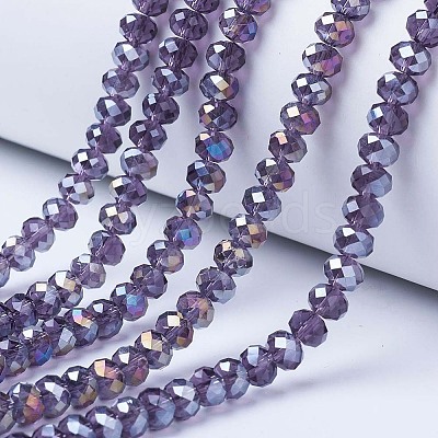 Electroplate Glass Beads Strands EGLA-A034-T6mm-B13-1
