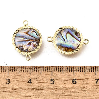 Brass Pave Natural Paua Shell Connector Charms LS-KK-E794-01G-04-1