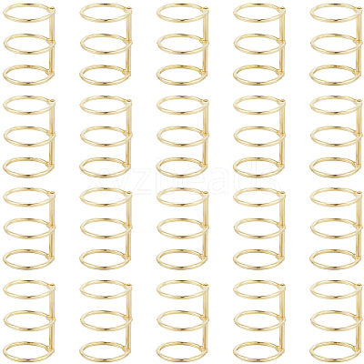 3-Ring Iron Loose Leaf Book Binder Hinged Rings AJEW-CP0009-48B-1