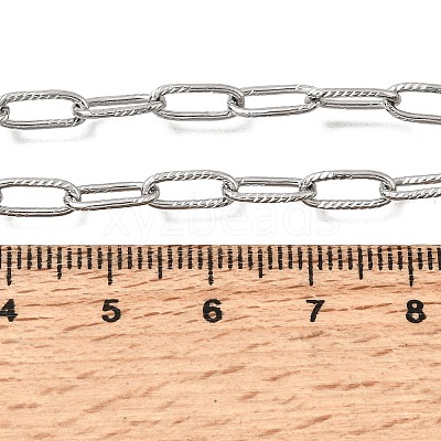 4MM 304 Stainless Steel Textured Paperclip Chain Necklaces for Man and Women SA-CBAB767-10P-1