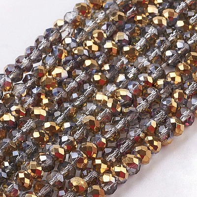Electroplate Glass Faceted Rondelle Beads Strands LS-EGLA-D020-3x2mm-14-1