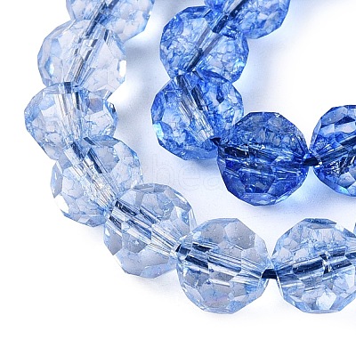 Crackle Transparent Glass Beads Strands GLAA-N068-06A-02-1