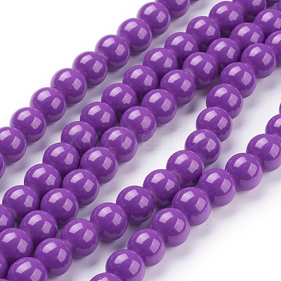 Painted Glass Bead Strands DGLA-S071-8mm-52-1