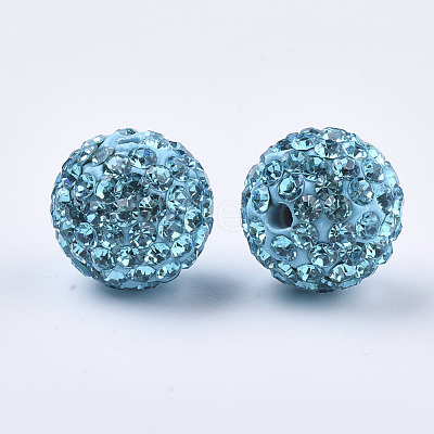 Handmade Polymer Clay Rhinestone Beads RB-S250-12mm-A23-1