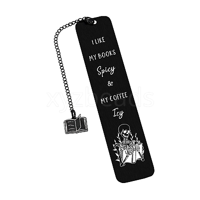 Skeleton Stainless Steel Rectangle Bookmark for Booklovers Reader LS-PW-WGA1359-03-1