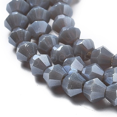 Opaque Solid Color Electroplate Glass Beads Strands EGLA-XCP0001-15-1