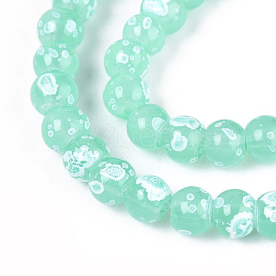 Baking Paint Glass Beads Strands DGLA-N015-4mm-07-1