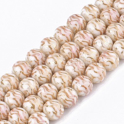Electroplate Glass Beads Strands EGLA-S177-09B-08-1