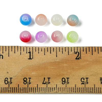 400Pcs 8 Colors Baking Paint Imitation Jade Glass Round Bead Strands DGLA-FS0001-09-1