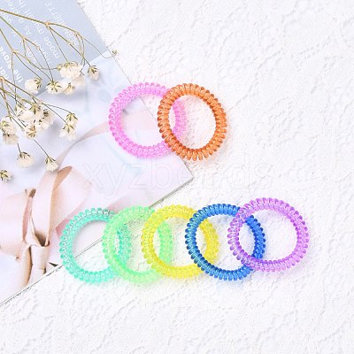 Plastic Telephone Cord Elastic Hair Ties OHAR-Q044-17-1