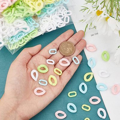 1000Pcs 10 Style Opaque Acrylic Linking Rings FIND-CA0004-84-1