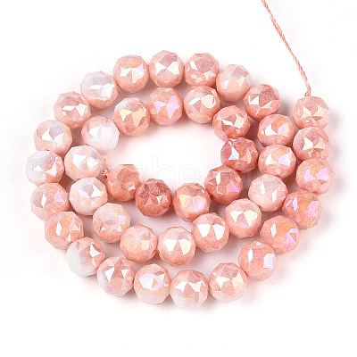 Anti-Tarnish Electroplate Glass Beads Strands X-GLAA-N010-10mm-05-1