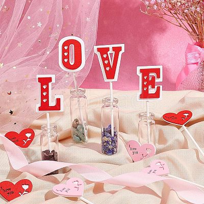 6 Sets 3 Styles 3D Wood Cake Insert Card WOOD-NB0001-86-1