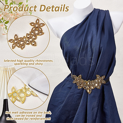 Rhinestone Thread Iron on/Sew On Patches DIY-WH0899-132-1