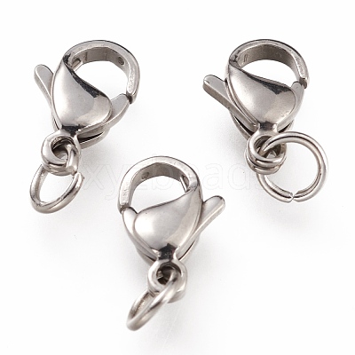 Tarnish Resistant 304 Stainless Steel Lobster Claw Clasps X-STAS-G240-01C-P-1