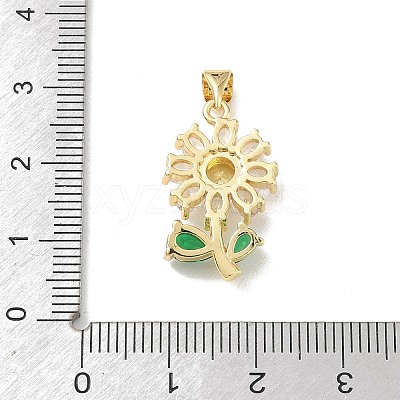 Brass Green Cubic Zirconia Pendants KK-A303-07B-G-1