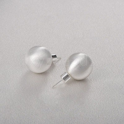 Round Ball Drawbench Brass Ear False Plugs for Women LS-EJEW-G391-24A-S-1