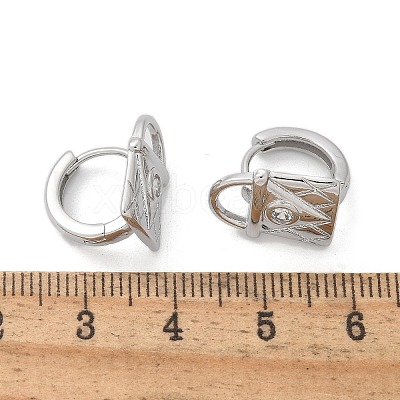 Brass & Glass Hoop Earrings EJEW-Q014-12P-1