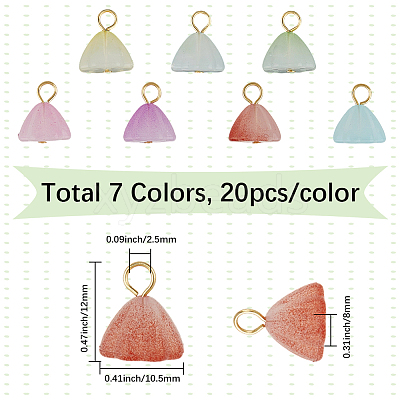 140Pcs 7 Colors Acrylic Lotus Charms FIND-SC0019-60-1