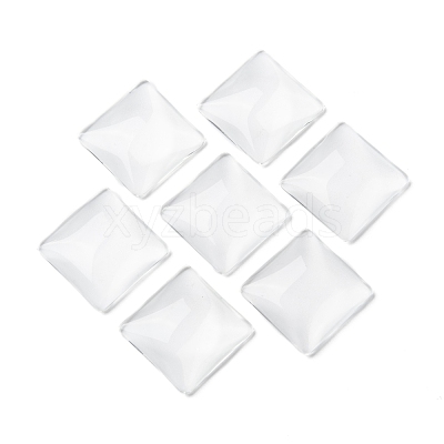 Transparent Glass Square Cabochons GGLA-A001-25mm-1