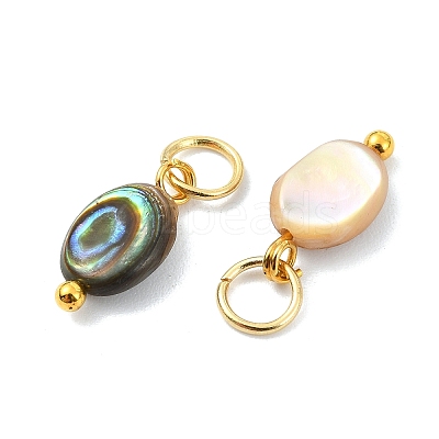 Natural Paua Shell Pendants PALLOY-JF05290-01-1