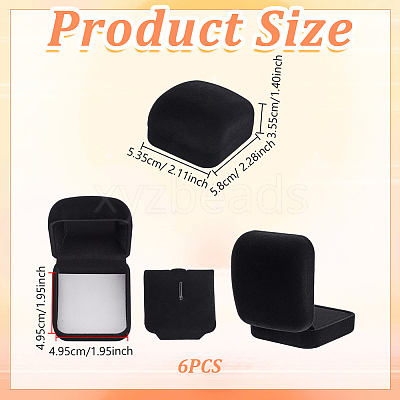 Plastic Cover with Velvet Brooch Packing Boxes VBOX-WH0012-06B-1