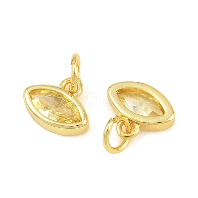 Brass Pave Cubic Zirconia Charms CU-CBA3D67-11G-05-1