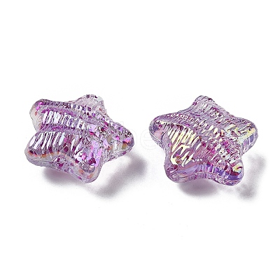 UV Plating Transparent Acrylic Beads OACR-G051-01B-1