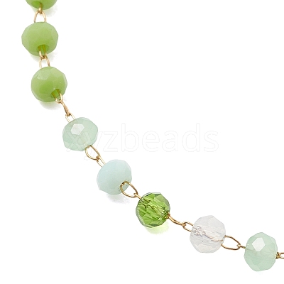 Round Handmade Glass Beaded Link Chain Bracelets for Women BJEW-JB13394-1