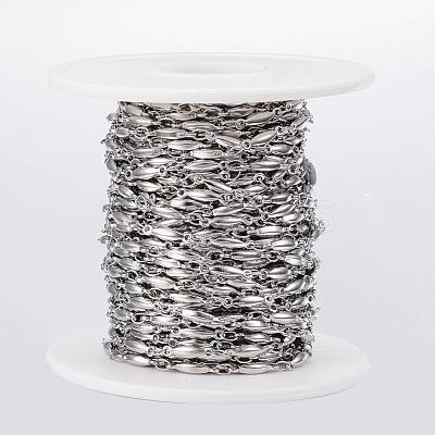 Tarnish Resistant 304 Stainless Steel Bar Link Chains CHS-H009-18P-1