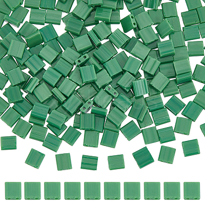 240Pcs 2-Hole Baking Paint Opaque Colours Glass Seed Beads SEED-SC0001-12F-1