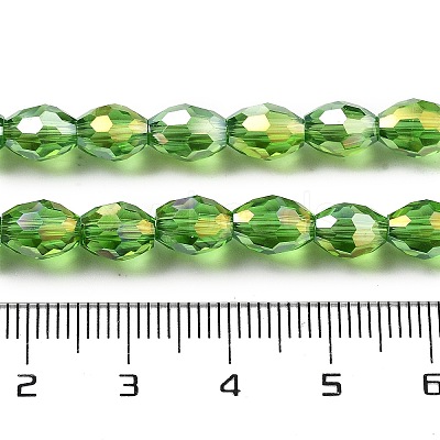 Transparent Electroplate Glass Beads Strands EGLA-A037-T6x8mm-B11-1
