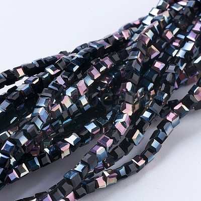 Electroplate Glass Beads Strands EGLA-F121-HP-A03-1