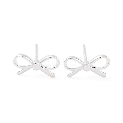 925 Sterling Silver Stud Earrings EJEW-R015-02S-1