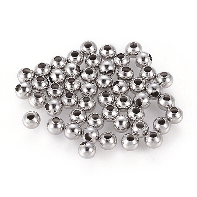 Non-Tarnish 304 Stainless Steel Round Seamed Beads A-STAS-R032-4mm-1