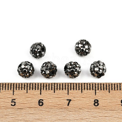 Polymer Clay Rhinestone Beads RB-H284-6MM-Half-1-1