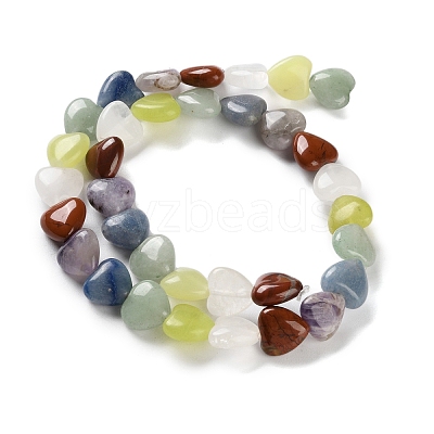Natural Quartz Crystal & Red Jasper & Green Aventurine & Blue Aventurine & Lepidolite & Amethyst & Lemon Jade Beads Strands G-B022-39B-1