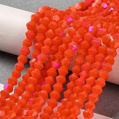 Opaque Solid Color Imitation Jade Glass Beads Strands EGLA-A039-P4mm-L03-1