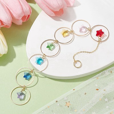 Faceted Glass Suncatchers HJEW-JM01649-03-1