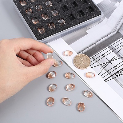 Pointed Back Glass Rhinestone Cabochons RGLA-OC0001-03D-1
