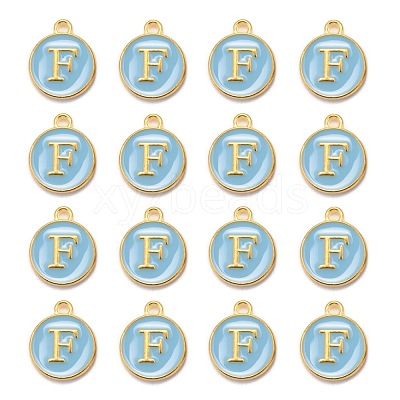 Golden Plated Alloy Enamel Charms ENAM-S118-04F-1