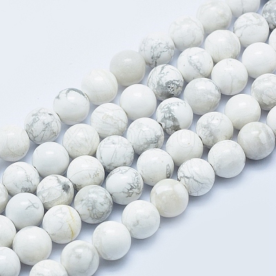 Natural Howlite Beads Strands G-P353-01-8mm-1