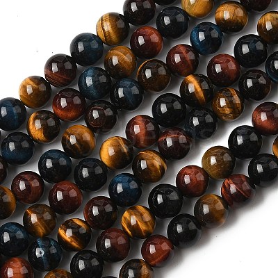 Natural Tiger Eye Beads Strands G-F173-14-10mm-1