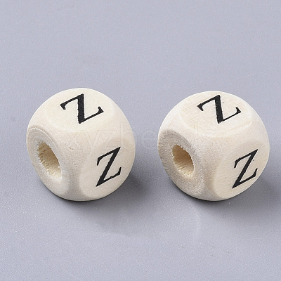 Printed Natural Wood Beads WOOD-T026-001Z-1