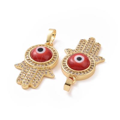 Brass Micro Pave Cubic Zirconia Pendants ZIRC-F136-03G-06-1