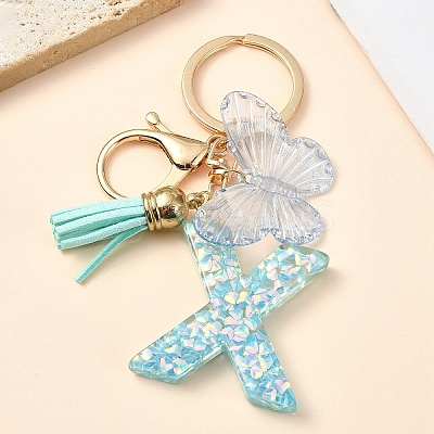 Resin & Acrylic & Faux Suede Tassel Keychain X1-KEYC-YW00117-24-1