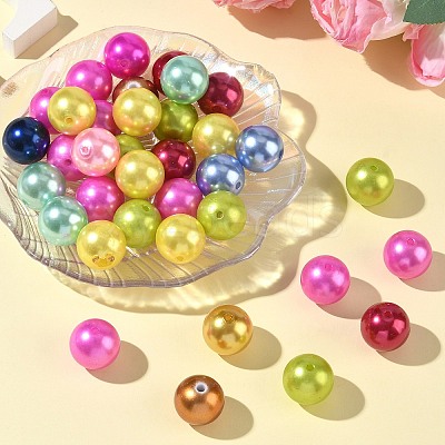 ABS Plastic Imitation Pearl Round Beads SACR-S074-20mm-M-1