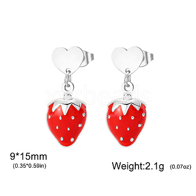 304 Stainless Steel Stud Dangle Earrings WG2FA29-03-1